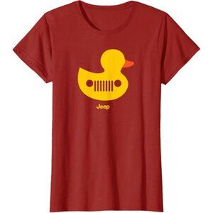 Duck Duck Jeep Grille T-Shirt Cranberry Red Womens XXL NWT Rubber Ducky Duckie